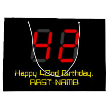 42º Aniversário: Estilo de Relógio Digital Vermelh