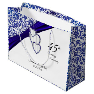 Sacola Para Presentes Grande 45th Aniversário de casamento da safira