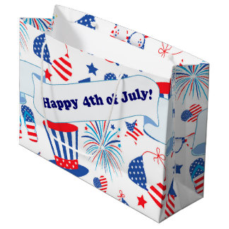 Sacola Para Presentes Grande 4o feliz de biquinis e de mais de julho