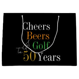 Sacola Para Presentes Grande 50º Aniversário do Partido do Golfe para Cheers e