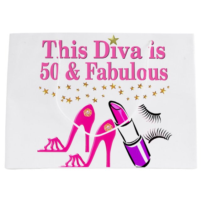 SACOLA PARA PRESENTES GRANDE 50 E DIVA FABULOSA (Frente)