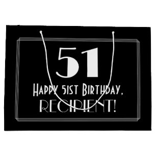 Sacola Para Presentes Grande 51 Aniversário da rua: Art Deco Estilo Inspirado