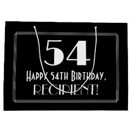 Sacola Para Presentes Grande 54.º aniversário: Art Deco Inspira Estilo "54", No