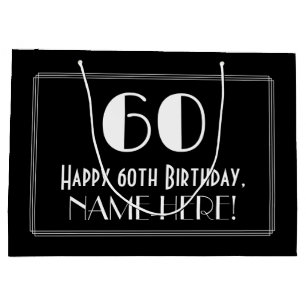 Sacola Para Presentes Grande 60º aniversário: Art Deco Estilo Inspirado "60",