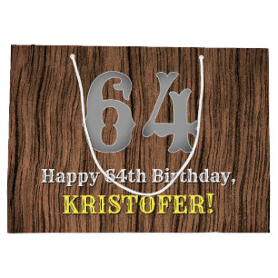 Sacola Para Presentes Grande 64º Aniversário: Visual Inspirado em Country Weste
