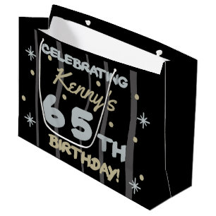 Sacola Para Presentes Grande 65th Birthday Party Add Your Name
