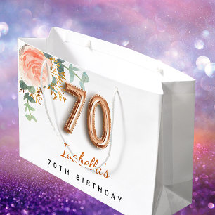 Sacola Para Presentes Grande 70 aniversário do aniversário do eucalipto em ou