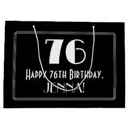 Sacola Para Presentes Grande 76.º aniversário: Art Deco Inspirou Estilo "76", N