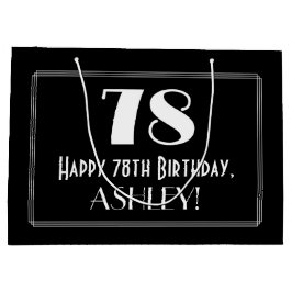 Sacola Para Presentes Grande 78.º aniversário: Art Deco Inspirou Estilo "78", N