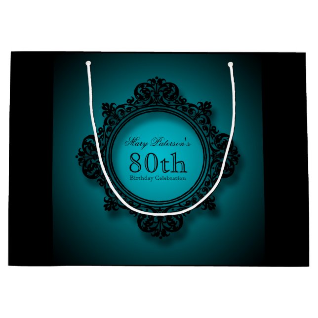 Sacola Para Presentes Grande 80 Bithday Celebration Personalized Gift Bag (Frente)