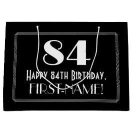 Sacola Para Presentes Grande 84.º Aniversário: Art Deco Inspirou Estilo "84", N
