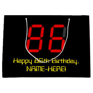 Sacola Para Presentes Grande 86th Aniversário: Estilo vermelho "86" do pulso d