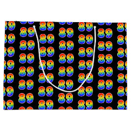 Sacola Para Presentes Grande 89º aniversário: Diversão do evento Rainbow Número