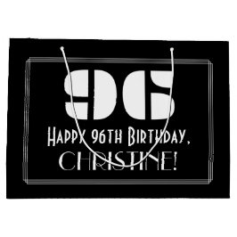 Sacola Para Presentes Grande 96º aniversário ~ Arte Deco Inspirou "96" + Nome