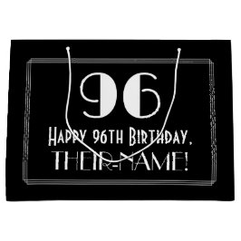 Sacola Para Presentes Grande 96.º aniversário: Art Deco Inspira Estilo 96, Nome
