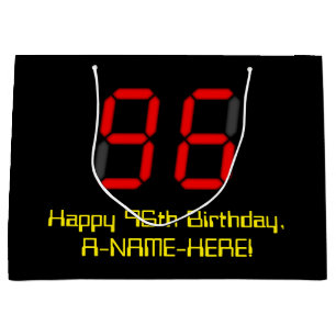 Sacola Para Presentes Grande 96th Aniversário: Estilo vermelho "96" do pulso d