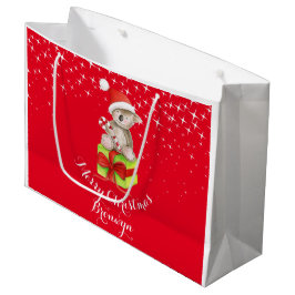 Sacola Para Presentes Grande A arte bonito do urso de koala nomeou o Natal saco