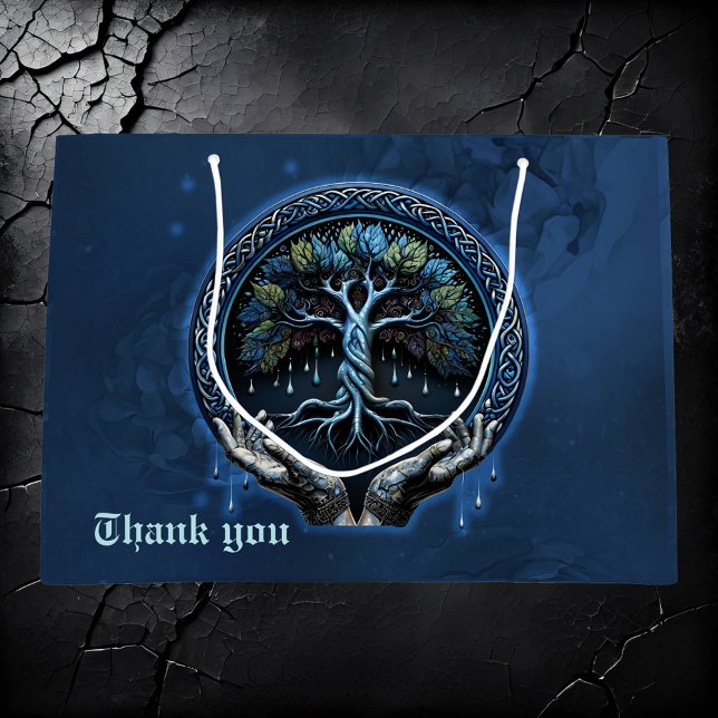 Sacola Para Presentes Grande A Árvore Celta Mística da Vida (Criador carregado)