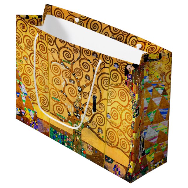 Sacola Para Presentes Grande A árvore da vida, Klimt Large Gift Bag (Frente inclinada)