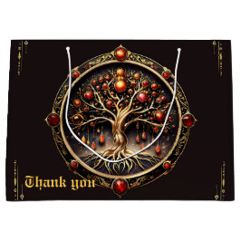 Sacola Para Presentes Grande A árvore ouro da vida do misticismo.