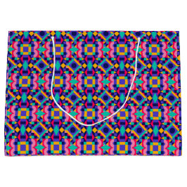 Sacola Para Presentes Grande A colorful gift bag with a vibrant geometric 