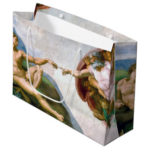 Sacola Para Presentes Grande A Criação de Adão, Michelangelo
