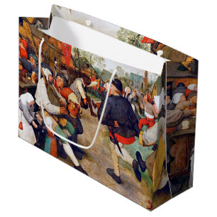 Sacola Para Presentes Grande A dança camponesa, Pieter Bruegel Large Gift Bag