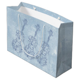 Sacola Para Presentes Grande A lápis azul desenho do violino