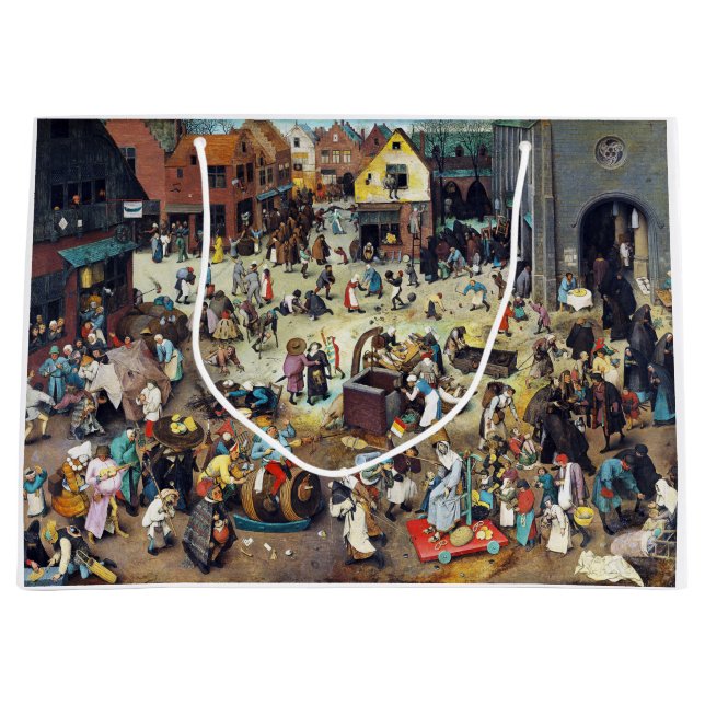 Sacola Para Presentes Grande A luta entre o Carnaval e a Quaresma, Bruegel (Frente)