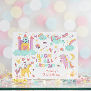 Sacola Para Presentes Grande A magia do Pastel unicorn está por toda a parte no