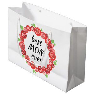 Sacola Para Presentes Grande A melhor mãe de todas as rosas vermelhas era uma