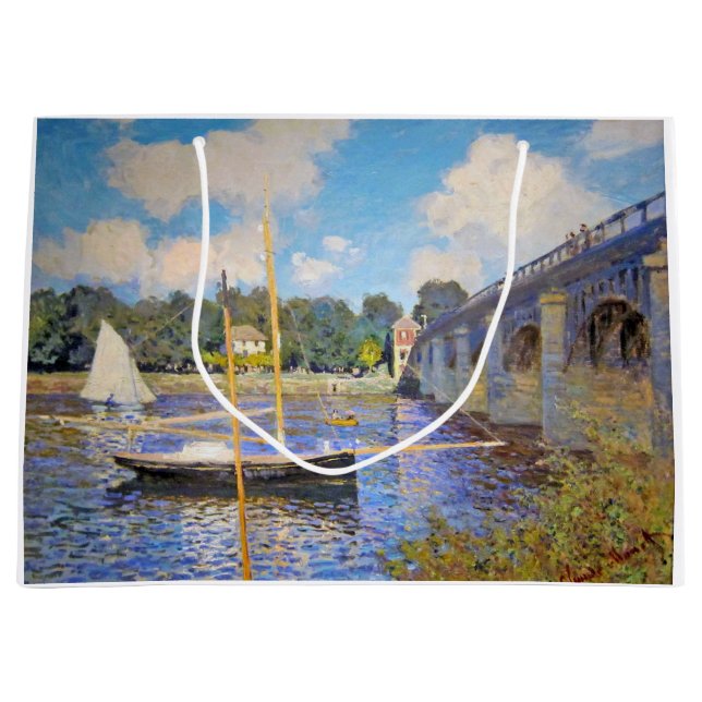 Sacola Para Presentes Grande A ponte na Argentina, Monet (Frente)