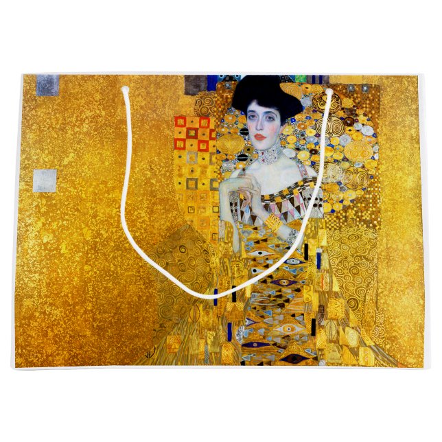 Sacola Para Presentes Grande A Senhora do Dourado, Gustav Klimt (Frente)