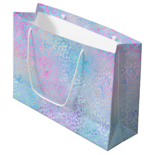 Sacola Para Presentes Grande A Série Iridescente Leopard Design 9