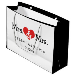 Sacola Para Presentes Grande A Sra. e a Sra. Duas Brides Personalizáveis