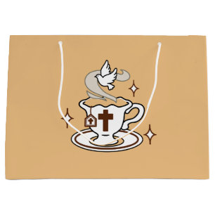 Sacola Para Presentes Grande A vida é doce com Jesus - Taça Cristã Faith Tea