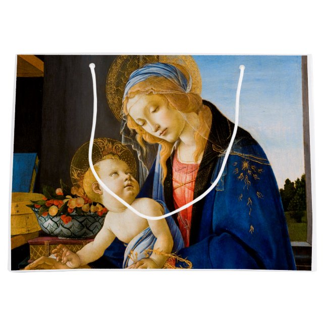 Sacola Para Presentes Grande A Virgem e a Criança, Sandro Botticelli (Frente)
