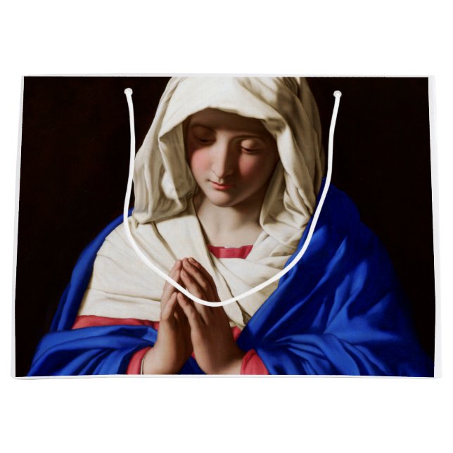 Sacola Para Presentes Grande A Virgem na Oração, Sassoferrato (Frente)