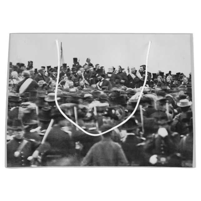 Sacola Para Presentes Grande Abe Lincoln Gettysburg Endereço: Fim da Guerra Civ (Frente)