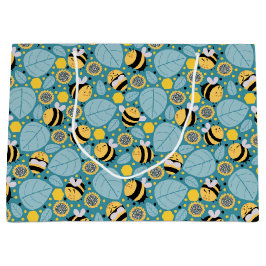 Sacola Para Presentes Grande Abelhas de mel e flores solares