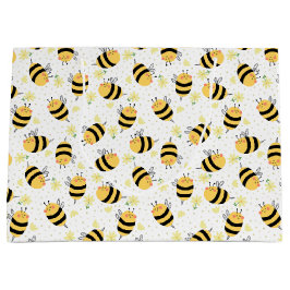 Sacola Para Presentes Grande Abelhas de mel e flores solares