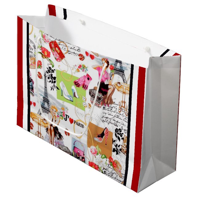 Sacola Para Presentes Grande Abril em Paris 2 (Frente inclinada)