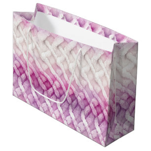 Sacola Para Presentes Grande Abstrato Branco Rosa Quente