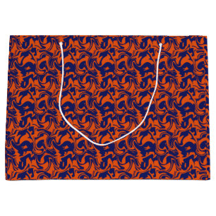 Sacola Para Presentes Grande Abstrato da laranja e do azul