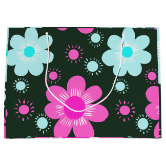 Sacola Para Presentes Grande Abstrato Floral Mandala Padrão Design vermelho