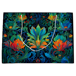 Sacola Para Presentes Grande Abstrato Floral Tapeçaria Negrito Vívido Colorida