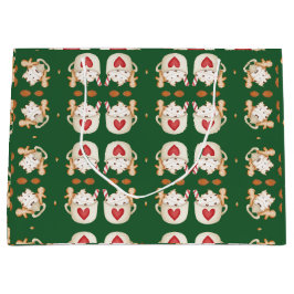 Sacola Para Presentes Grande Abstrato Geométrico de Cacau de Natal