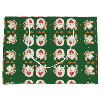 Sacola Para Presentes Grande Abstrato Geométrico de Cacau de Natal