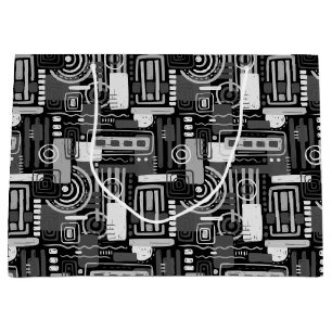 Sacola Para Presentes Grande Abstrato Monocromo Gift Bag