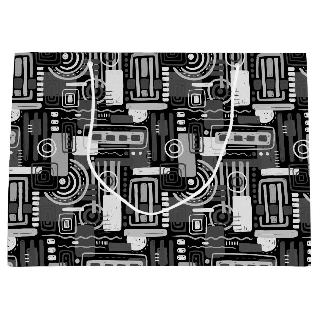 Sacola Para Presentes Grande Abstrato Monocromo Gift Bag (Frente)